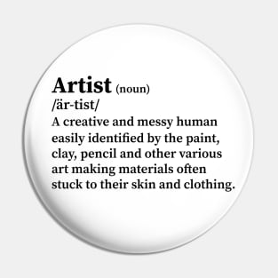 artist definition (black lettering) Pin