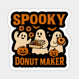 Spooky Donut Maker Halloween Ghost Baking Graphic Gift Magnet