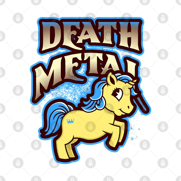 Death Metal Unicorn Funny Heavy Metal Music by PlimPlom