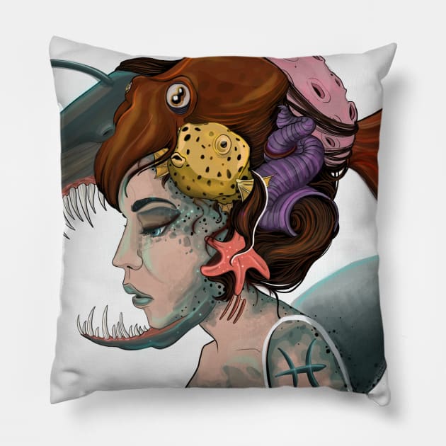 Pisces girl Pillow by Odd Lands