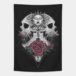 Goth Skull Rose Tapestry