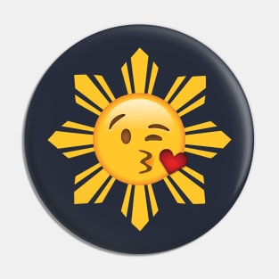 Pinoy Sun Blow Kiss Emoji Heart Wink Pin