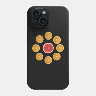 Ruby Grapefruit and Orange Halves in Polka Dot Pattern Phone Case