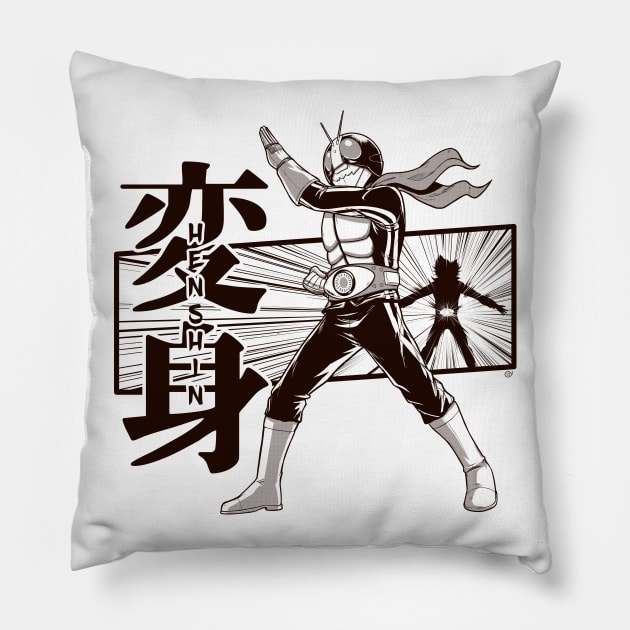 Henshin! Pillow by juanotron