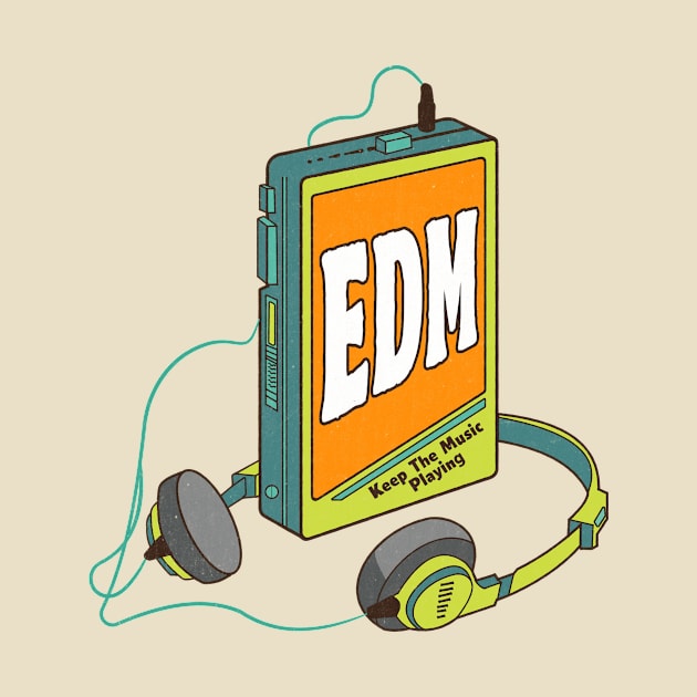 EDM / Retro Walkman Design / Retro Music Art by EliseOB