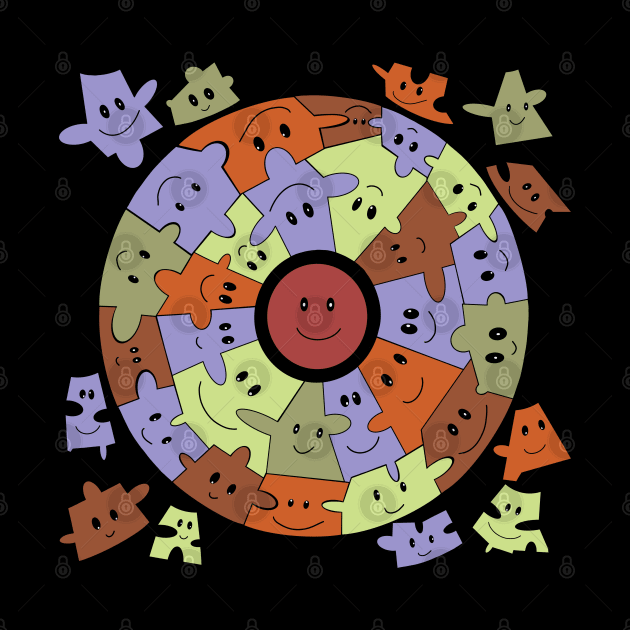 Circle Smiley Face Puzzle Pieces by Suneldesigns