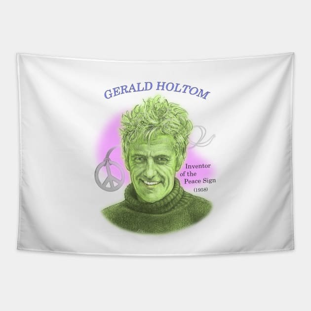 Gerald Holtom, Inventor of the Peace Sign Tapestry by eedeeo