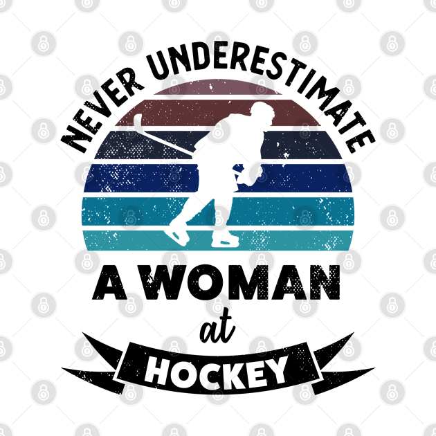 Woman at Hockey Funny Sports Gift Moms by qwertydesigns