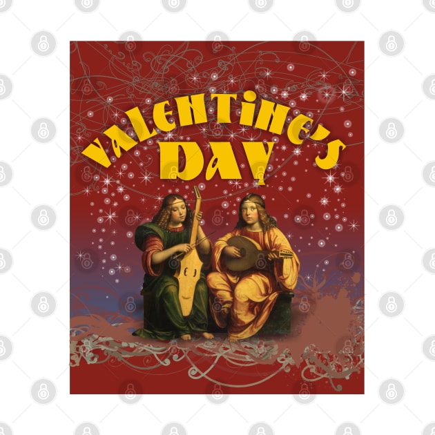 Valentine's Day Unique Vintage Musical Artwork by ROSHARTWORK