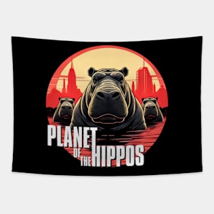 Planet of the hippos Tapestry