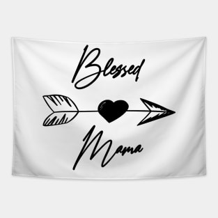 Blessed Mama Boho black lettering sarcastic mother Tapestry