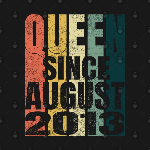 Vintage 7th Birthday Gifts for Women Queen Since August 2013 by Smoothbeats