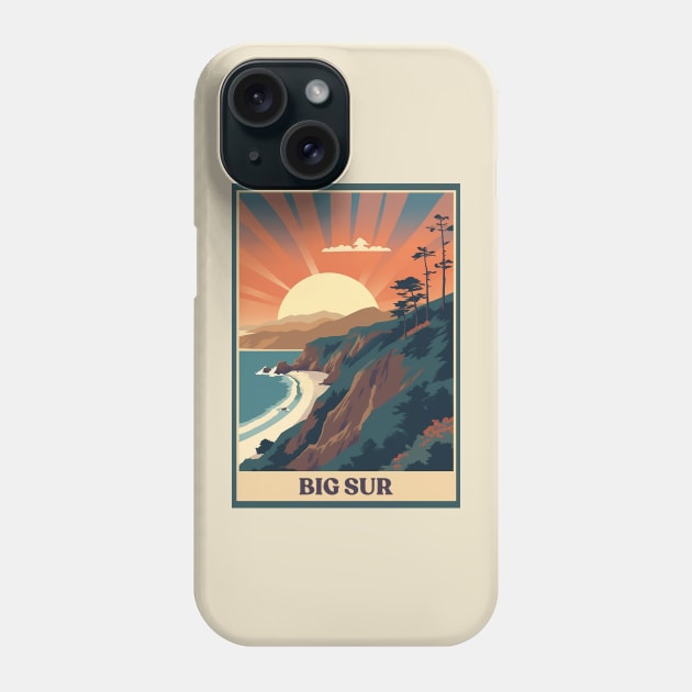 Big Sur Phone Case by Retro Travel Design