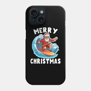 Funny Surfing Santa Claus Merry Christmas Surfboarder Surf Lover Phone Case