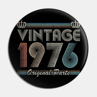 44th Birthday Gift Retro Vintage 1976 Original Parts Pin