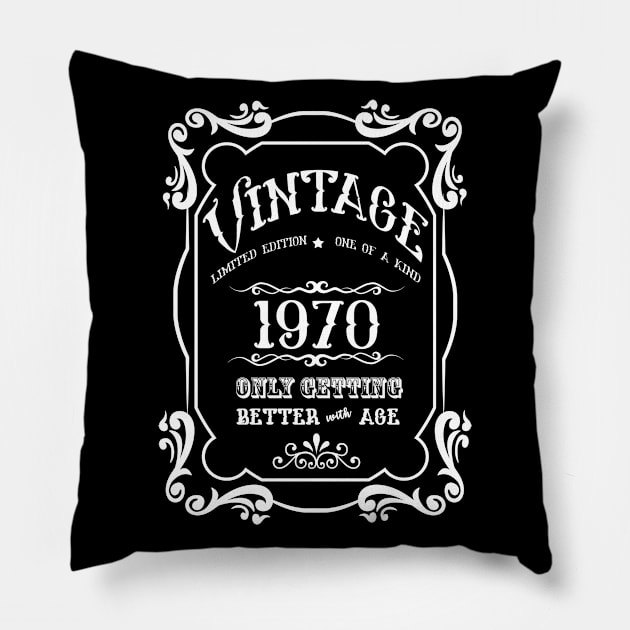 Born in 1970 Birthday Gift Pillow by JodyzDesigns