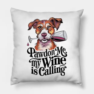 Canine Connoisseur - Wine Time with a Pawsitive Twist Pillow