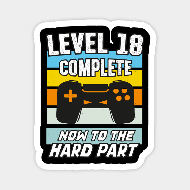 Level 18 Birthday Video Games 18th Bday Magnet by Foxxy Merch