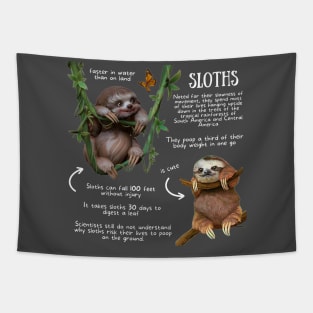 Animal Facts - Sloth Tapestry