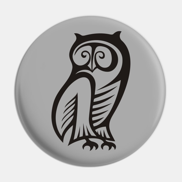 Owl Symbol Black Pin by sifis