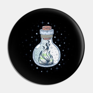 Agender Fire Occult Bottle LGBT Pride Flag Pin