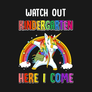 Kindergarten Here I Come Unicorn Back To School T-Shirt