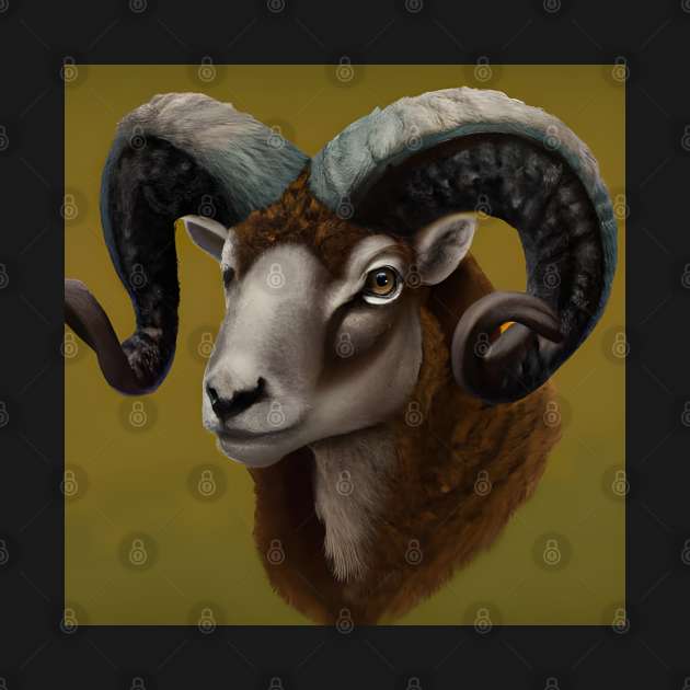 Dorset Horn Ram by BlakCircleGirl