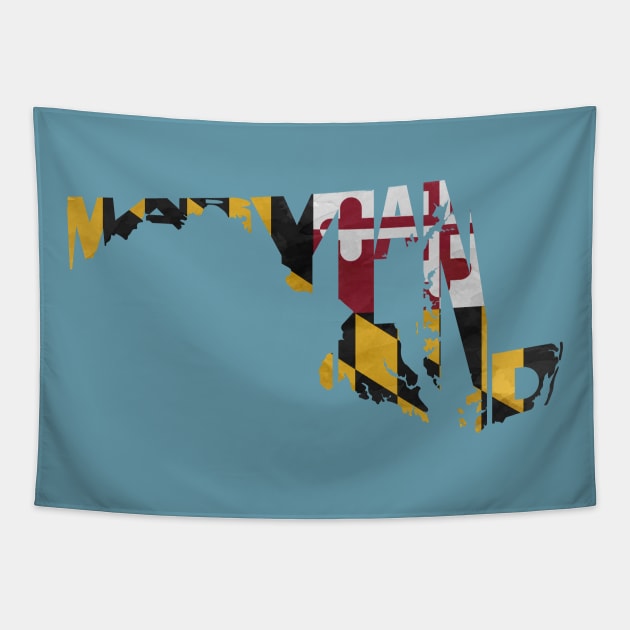 Maryland Typo Map Tapestry by inspirowl