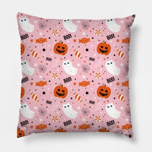 Halloween cute orange pattern Pillow