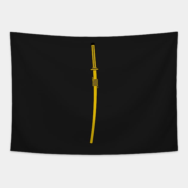 katana (gold) Tapestry by PabloDeChenez