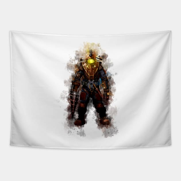 Bioshock - Big Daddy Delta (Watercolor) Tapestry by Stylizing4You