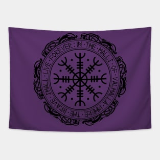 Aegishjalmur the "Helm of Awe" Viking Warrior Shield Art Tapestry