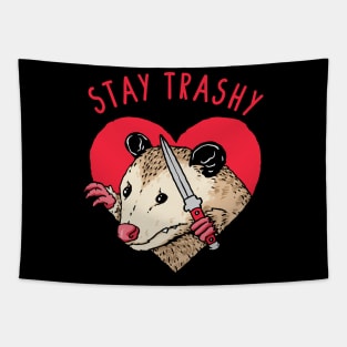 Stay Trashy Opossum Tapestry