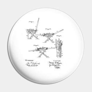 Folding Chair Vintage Patent Hand Drawing Pin