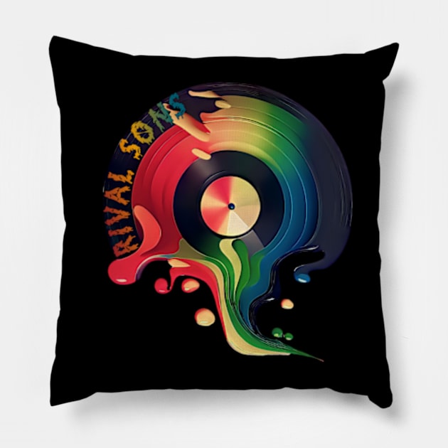 Rival Sons Colorful Vinyl Pillow by FUTURE SUSAN