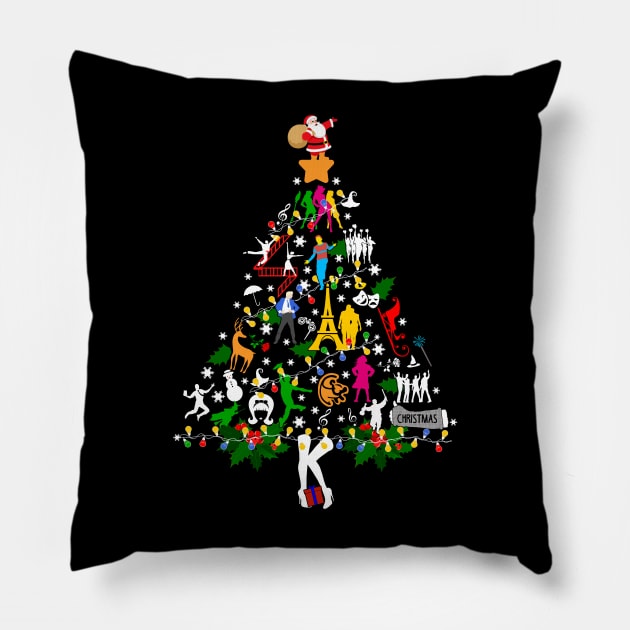 Ugly Broadway Christmas Tree Pillow by KsuAnn