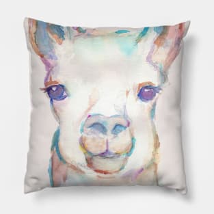 Leonard the Llama by Jess Buhman Pillow