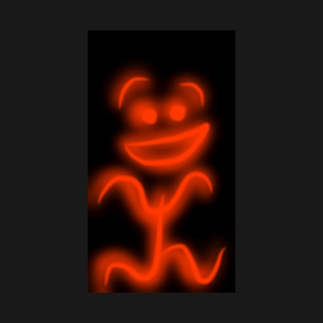 Orange neon monster by Drawn by Nathally 