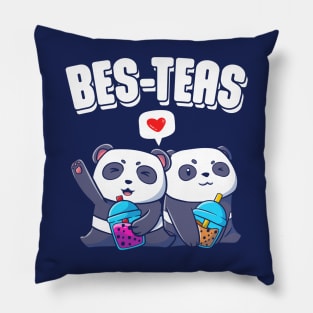 Bes-Teas Cute Kawaii Bubble Tea Panda Besties Pillow