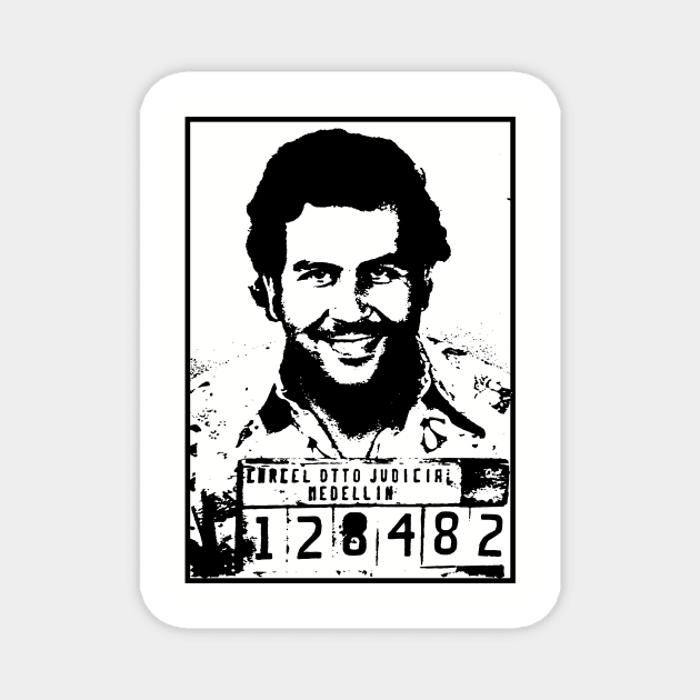 Pablo Escobar Mugshot Magnet by Yusa The Faith