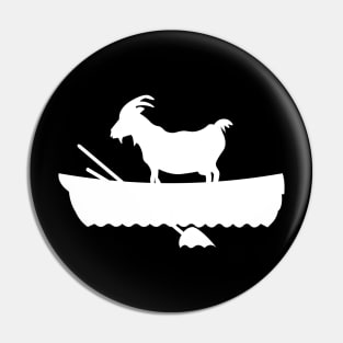 goat in a boat white Pin