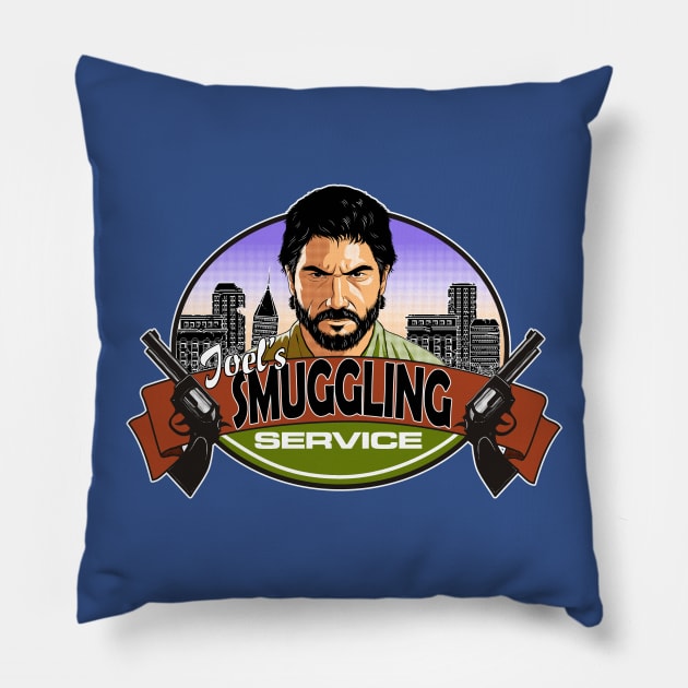 Joel's smuggling service Pillow by CoinboxTees