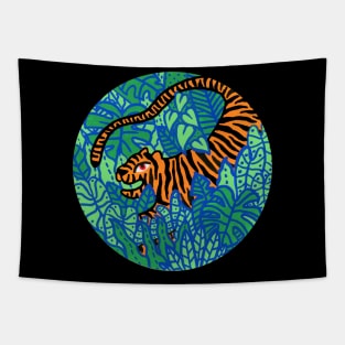 Tiger in the jungle Tapestry