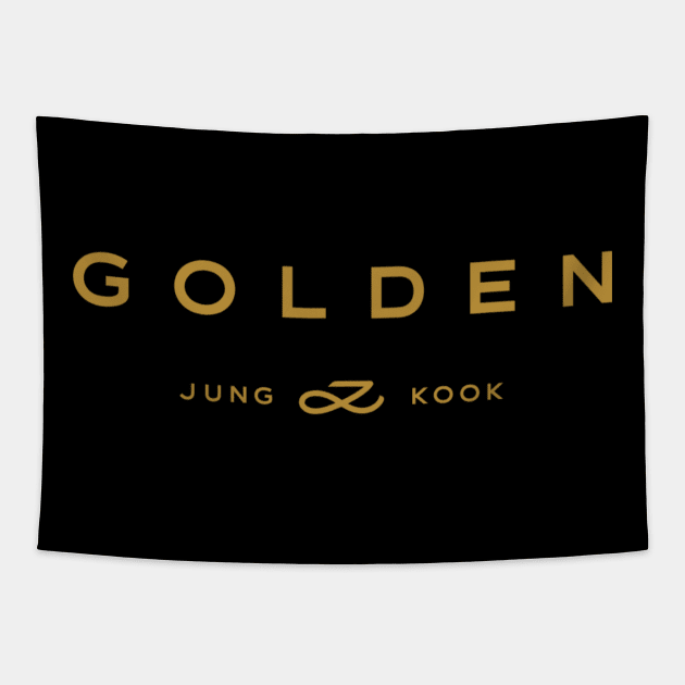 GOLDEN BY JUNGKOOK Tapestry by FandRPrintables