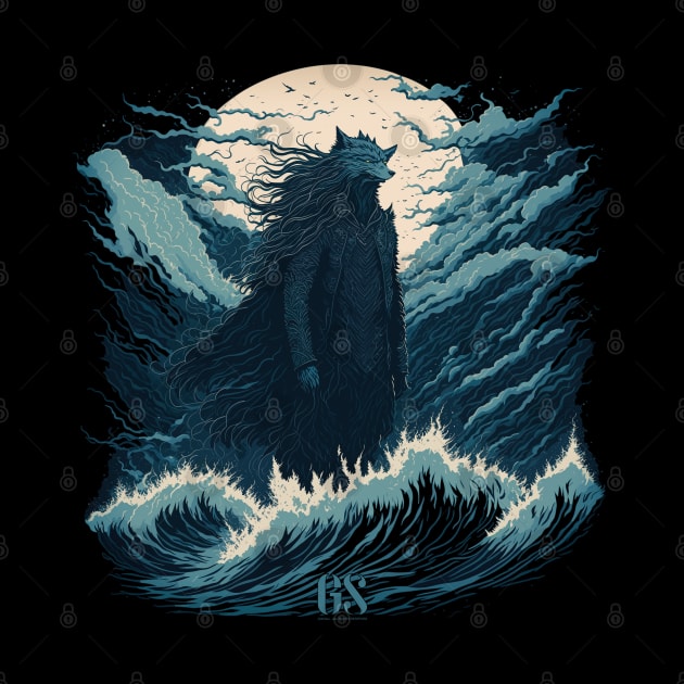 Werewolf in the Japanese ocean by GothSea