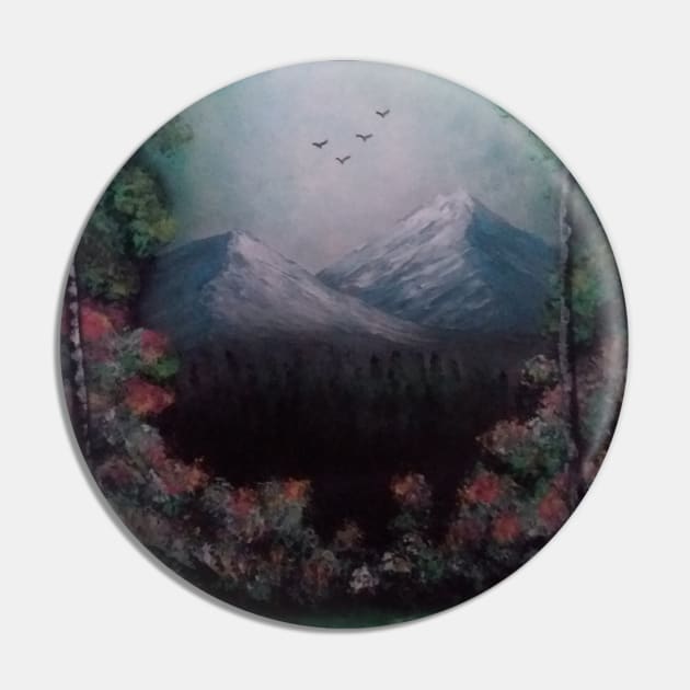 Mountains beyond the pines Pin by Edwardtiptonart