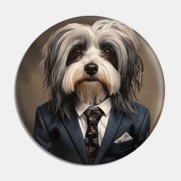 Havanese Dog in Suit Pin by Merchgard