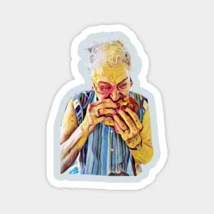 Dive In, Gram Devouring a Cheeseburger Magnet