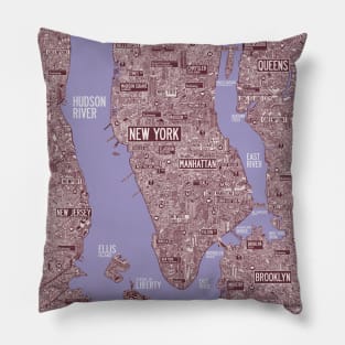 New York city Comic map Pillow
