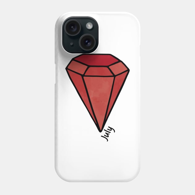 July Ruby Birthstone Phone Case by murialbezanson